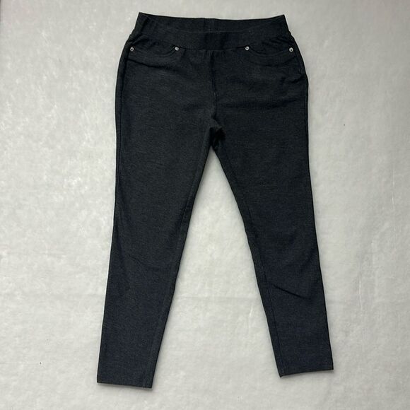 Michael Kors Stretchy Pull on Leggings Skinny Pants Sz LP Charcoal/Gray - Picture 2 of 8